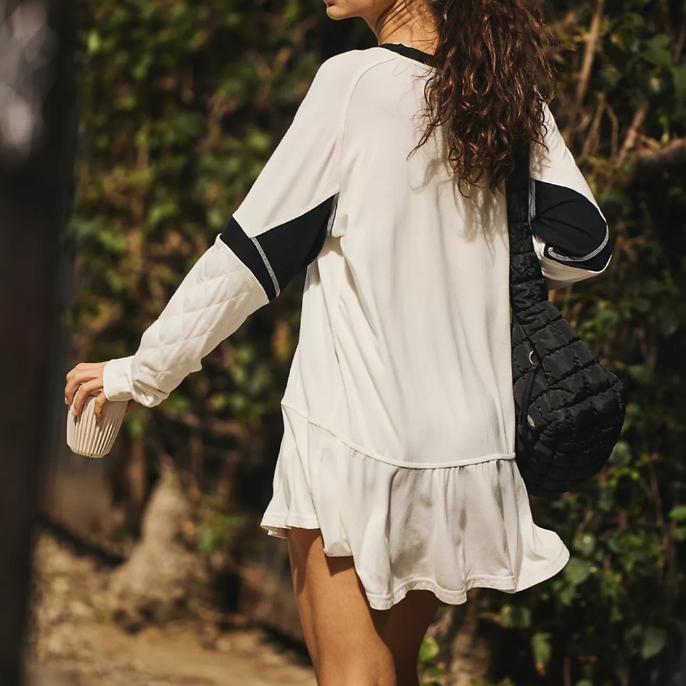 Free People | At Bat Layer| Black and White Mini Dress| Size M